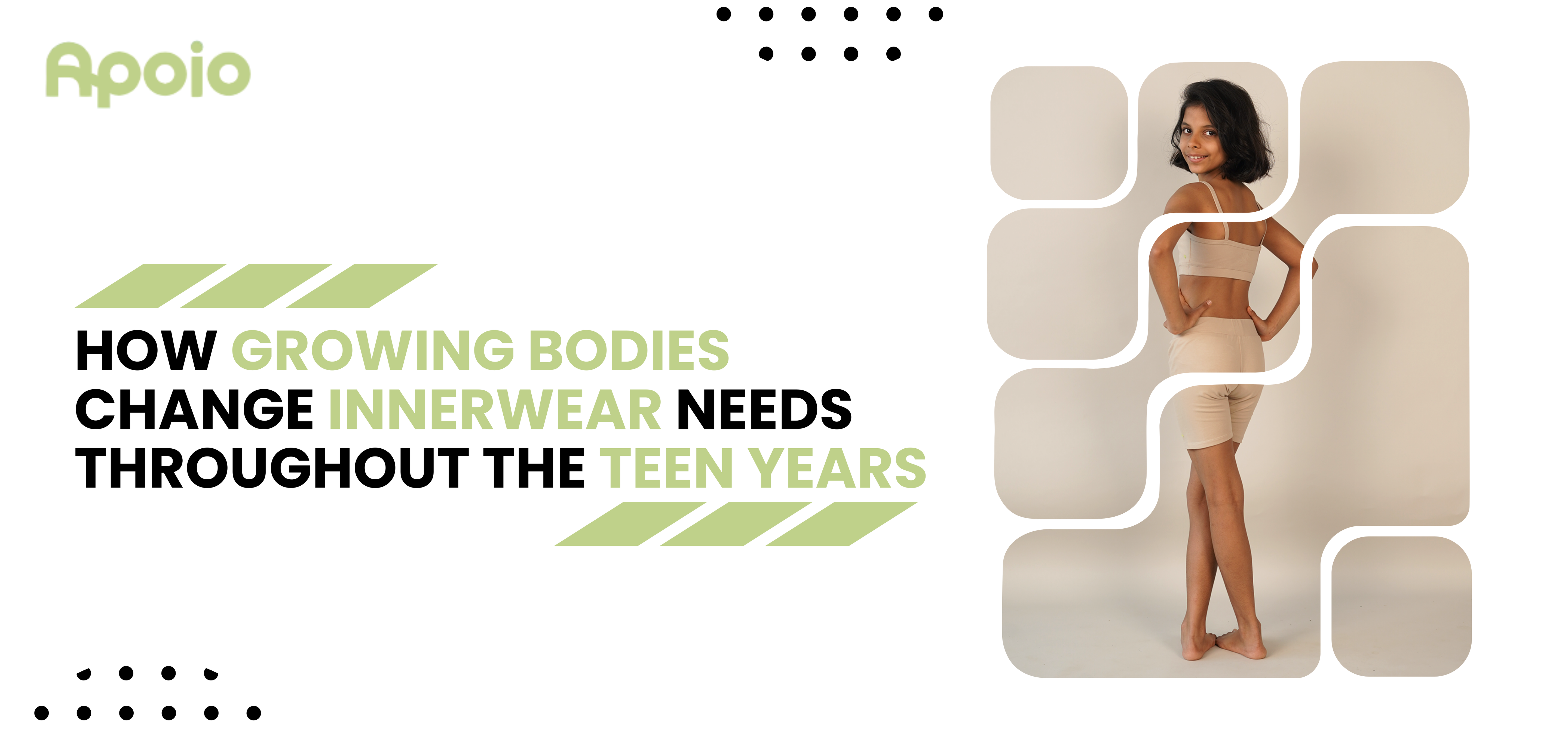 Teen girl choosing comfortable innerwear designed for growing bodies