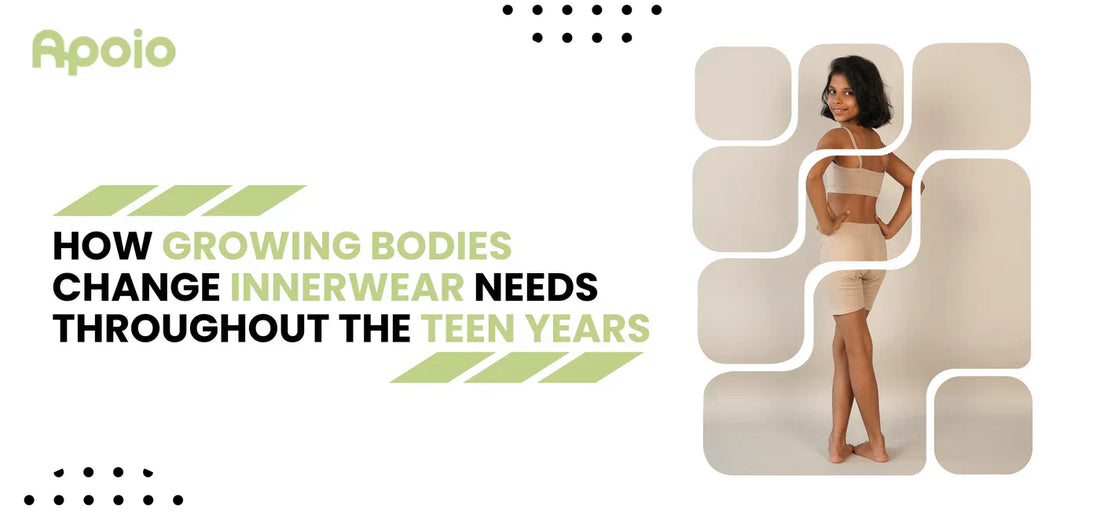 Teen girl choosing comfortable innerwear designed for growing bodies
